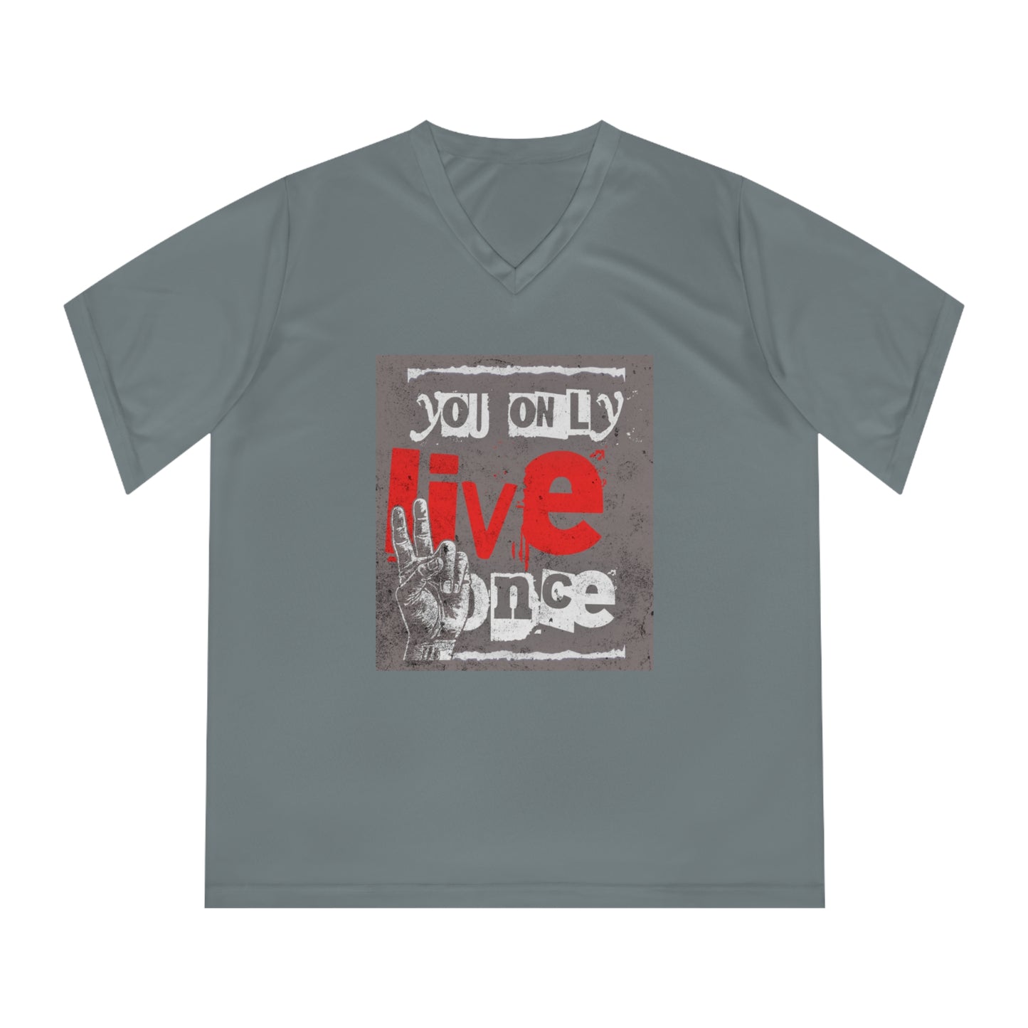 V Neck TShirt Ladies | Live Once Inspiration, Gift for Her, Activewear, Casual Style