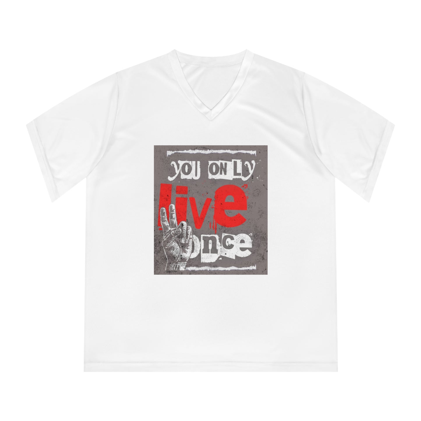 V Neck TShirt Ladies | Live Once Inspiration, Gift for Her, Activewear, Casual Style