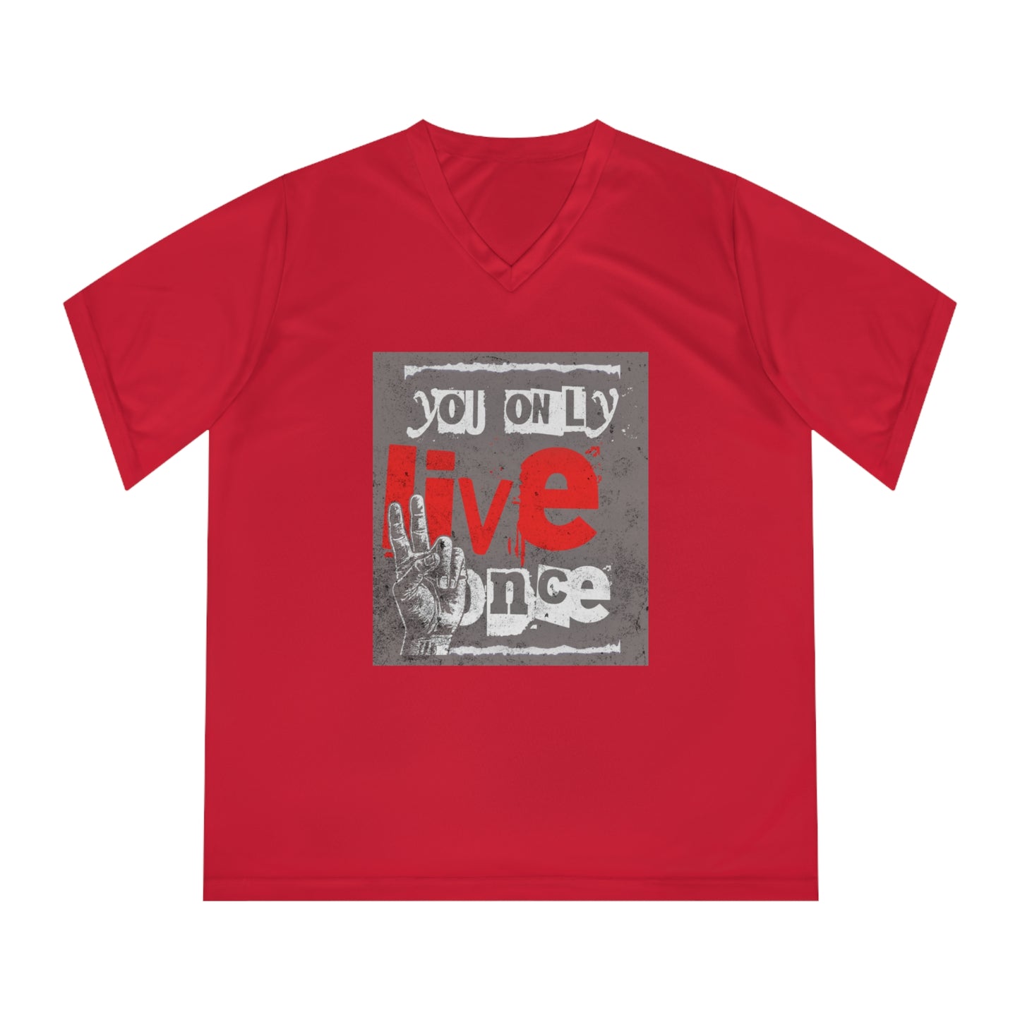 V Neck TShirt Ladies | Live Once Inspiration, Gift for Her, Activewear, Casual Style