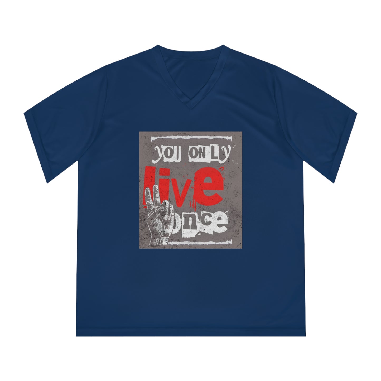 V Neck TShirt Ladies | Live Once Inspiration, Gift for Her, Activewear, Casual Style