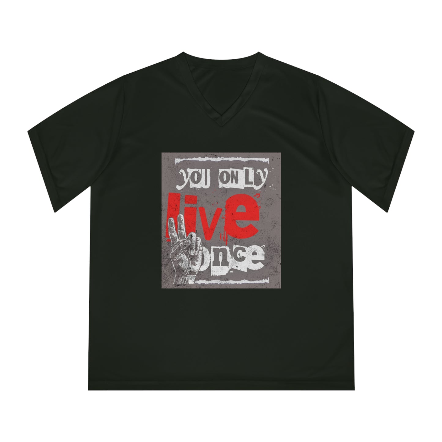 V Neck TShirt Ladies | Live Once Inspiration, Gift for Her, Activewear, Casual Style